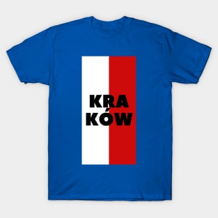 Kraków City in Polish Flag Vertical T-Shirt